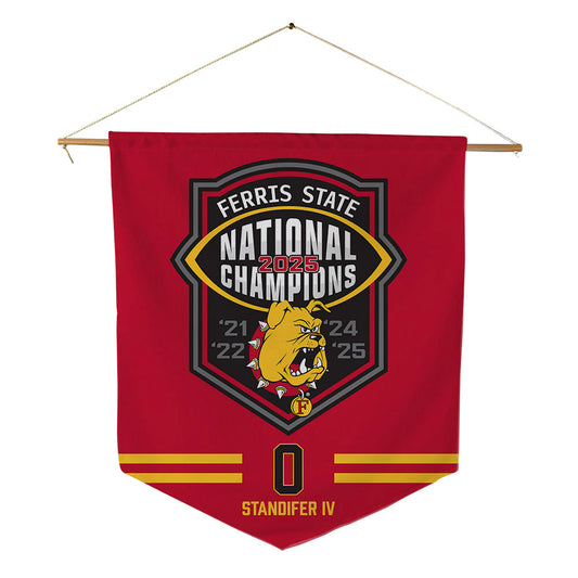 Ferris State - NCAA Football : Milton Standifer IV - National Champions Pennant - 18" x 21"-0