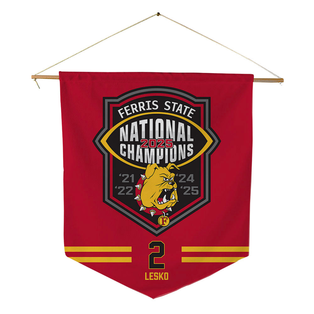 Ferris State - NCAA Football : Derek Lesko - National Champions Pennant - 18" x 21"-0