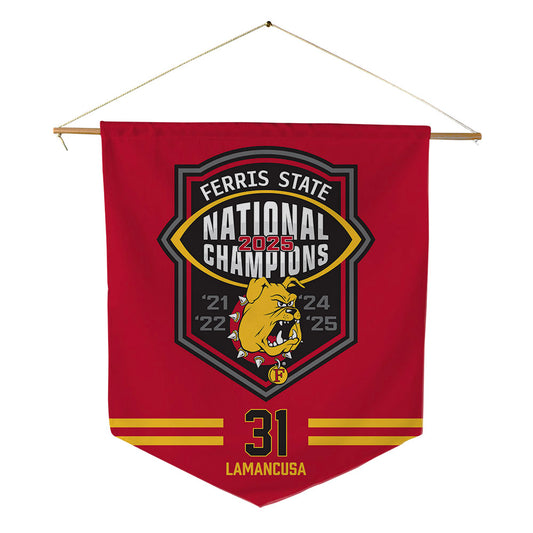 Ferris State - NCAA Football : Jack Lamancusa - National Champions Pennant - 18" x 21"-0