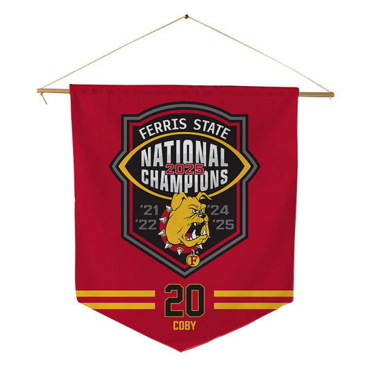 Ferris State - NCAA Football : James Coby - National Champions Pennant - 18" x 21"-0