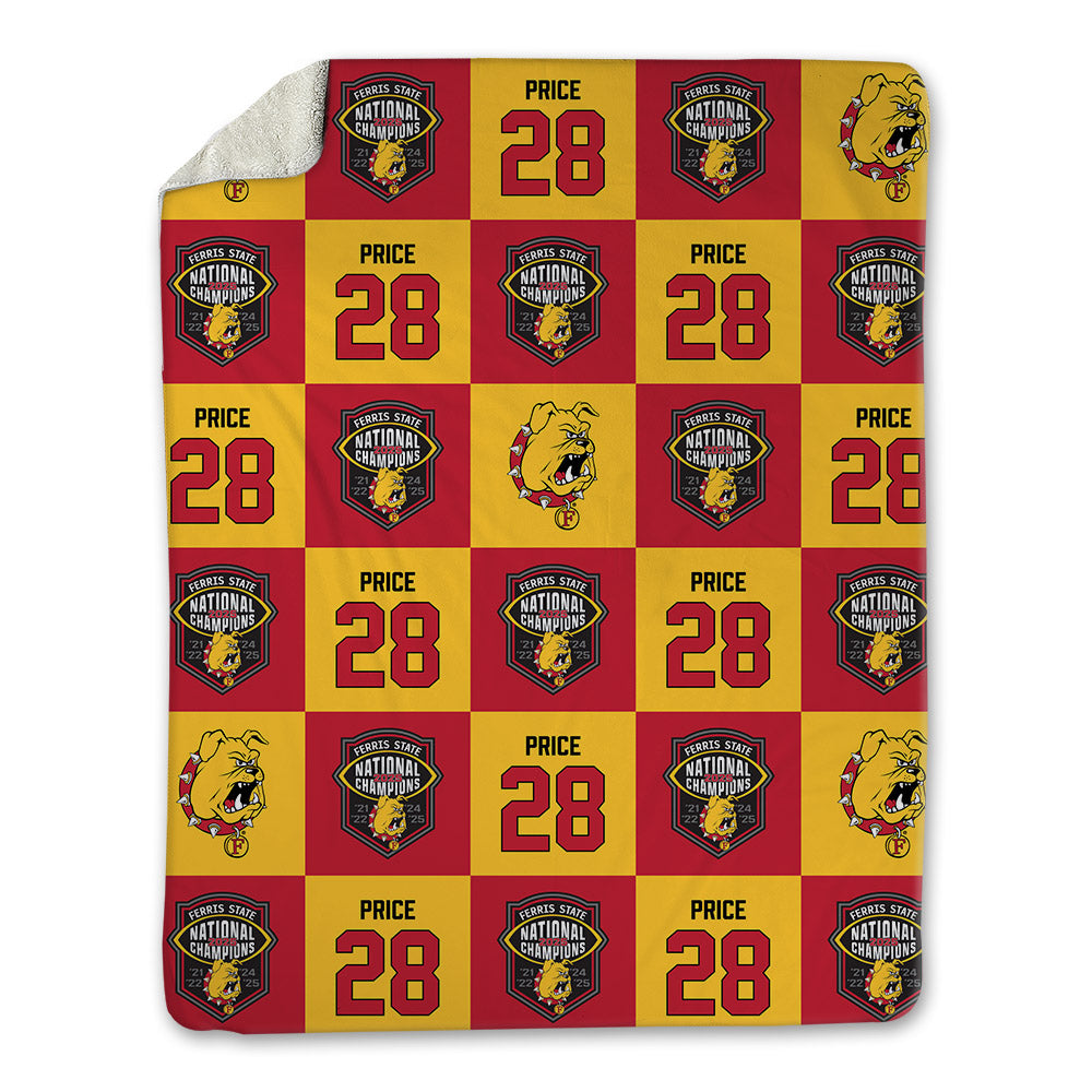Ferris State - NCAA Football : Jakob Price - National Champs Blanket-0