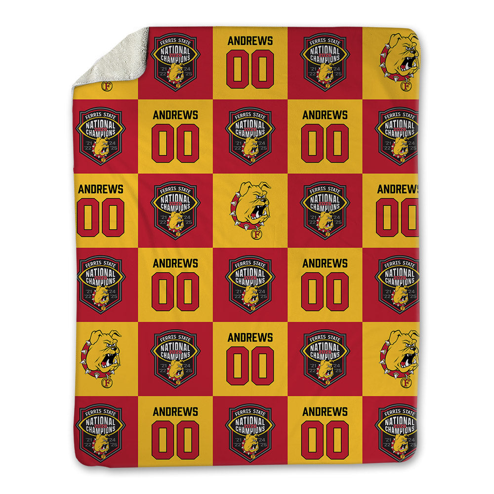 Ferris State - NCAA Football : Logan Andrews - National Champs Blanket-0