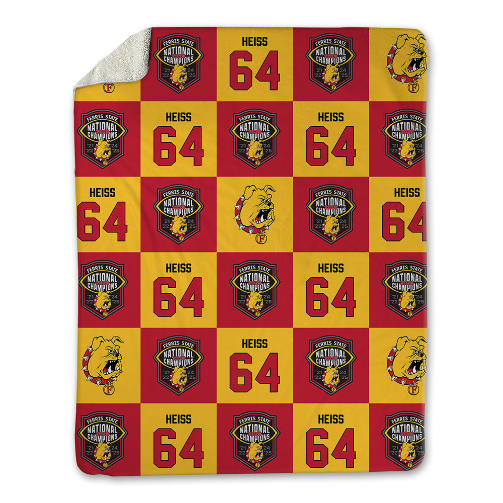 Ferris State - NCAA Football : Cam Heiss - National Champs Blanket-0