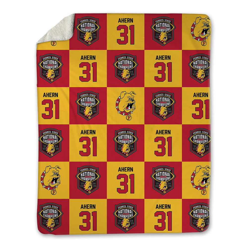 Ferris State - NCAA Football : Ryan Ahern - National Champs Blanket-0