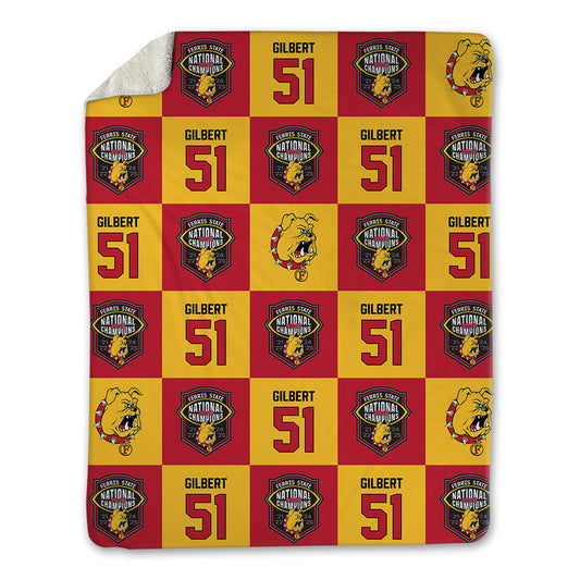 Ferris State - NCAA Football : DJ Gilbert - National Champs Blanket-0