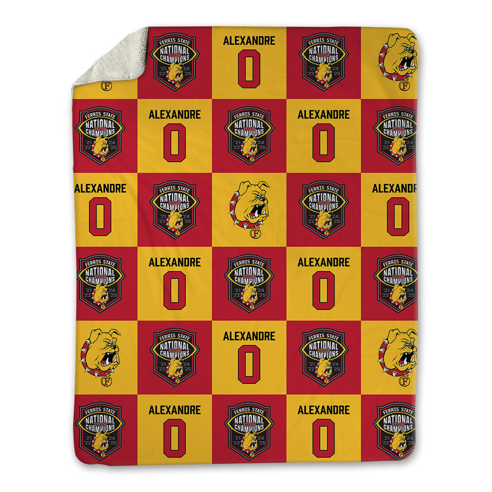 Ferris State - NCAA Football : Jacarvis Alexandre - National Champs Blanket-0