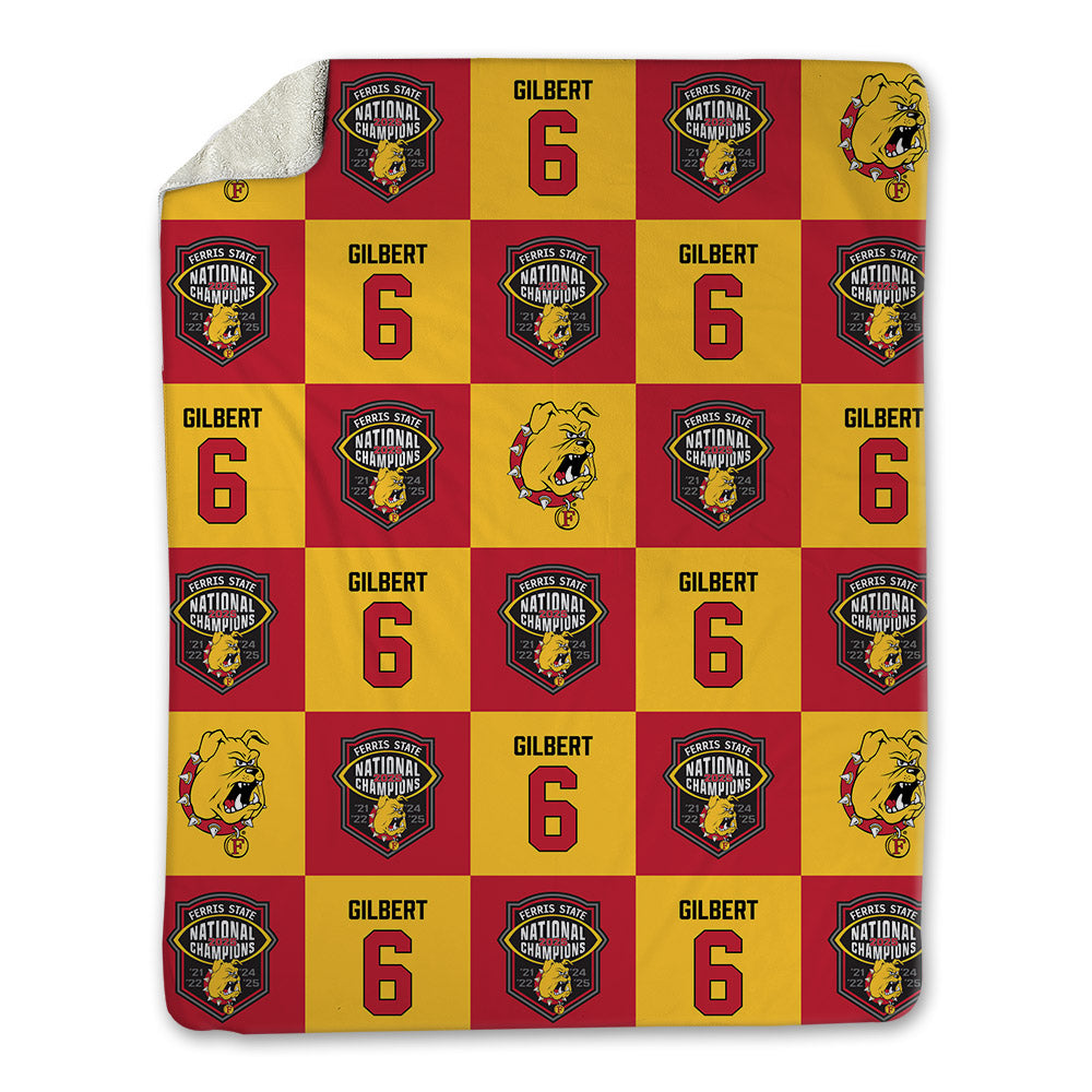 Ferris State - NCAA Football : James Gilbert - National Champs Blanket-0