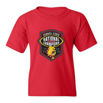 Ferris State - NCAA Football : - 5 years National Champions Roster Youth T-Shirt-0