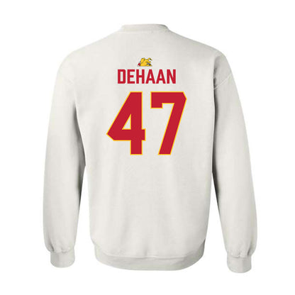 Ferris State - NCAA Football : Ike DeHaan - 5 years National Champions Crewneck Sweatshirt-1