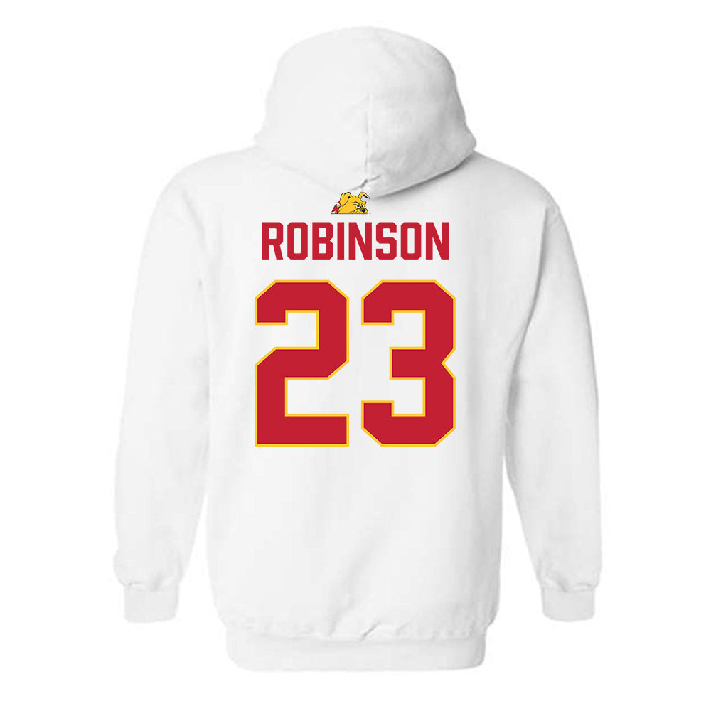 Ferris State - NCAA Football : James Robinson - 5 years National Champions Hooded Sweatshirt-1