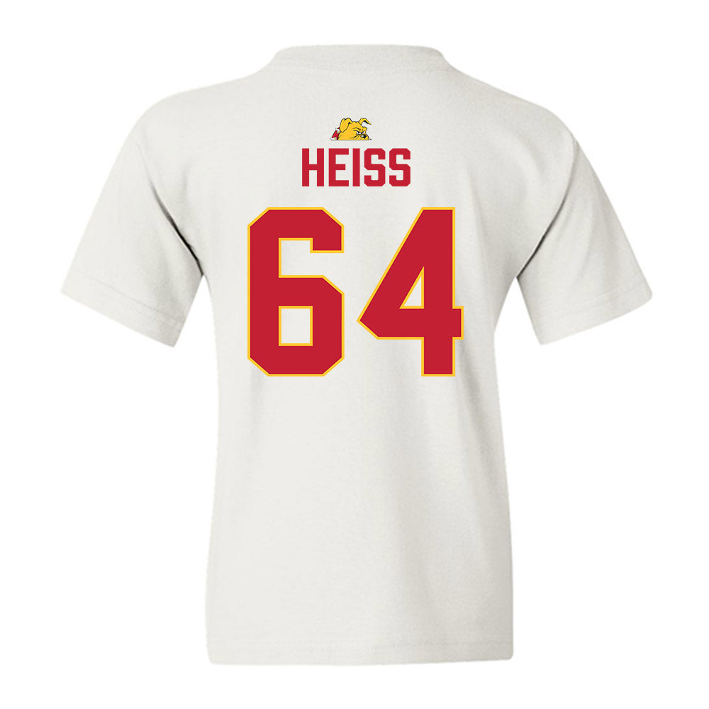 Ferris State - NCAA Football : Cam Heiss - 5 years National Champions Youth T-Shirt-1