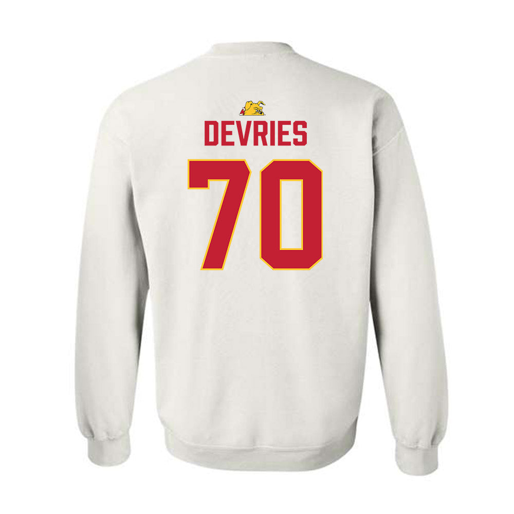 Ferris State - NCAA Football : Andrew Devries - 5 years National Champions Crewneck Sweatshirt-1