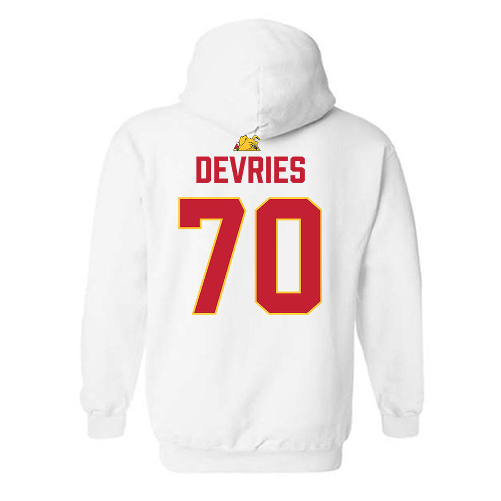 Ferris State - NCAA Football : Andrew Devries - 5 years National Champions Hooded Sweatshirt-1
