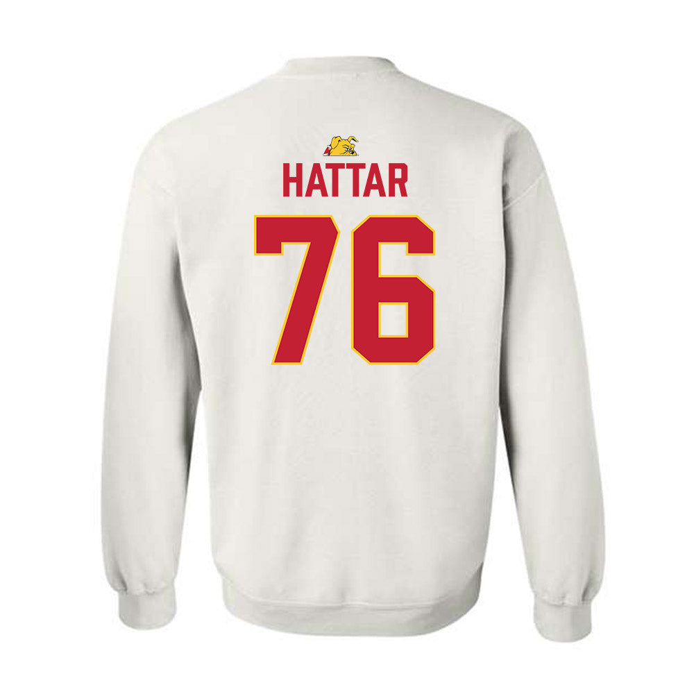 Ferris State - NCAA Football : Lawrence Hattar - 5 years National Champions Crewneck Sweatshirt-1