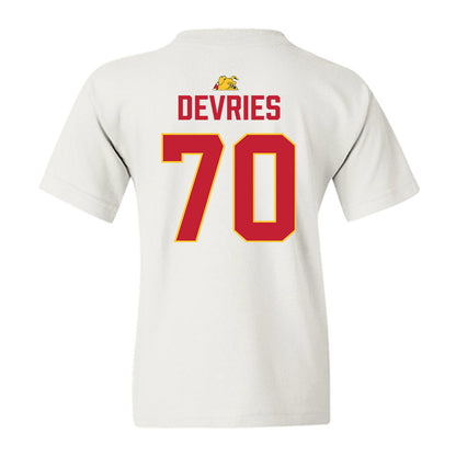 Ferris State - NCAA Football : Andrew Devries - 5 years National Champions Youth T-Shirt-1