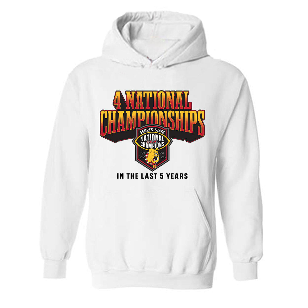 Ferris State - NCAA Football : Tae Boyd - 5 years National Champions Hooded Sweatshirt-0