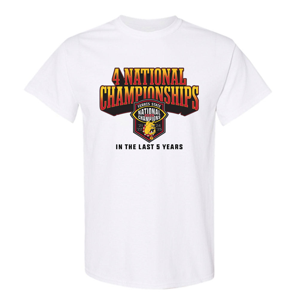 Ferris State - NCAA Football : Timothy Ormond II - 5 years National Champions T-Shirt-0