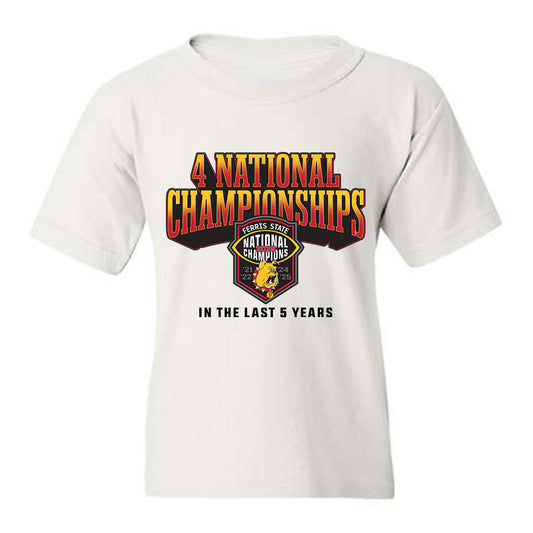 Ferris State - NCAA Football : Odell Teel - 5 years National Champions Youth T-Shirt-0