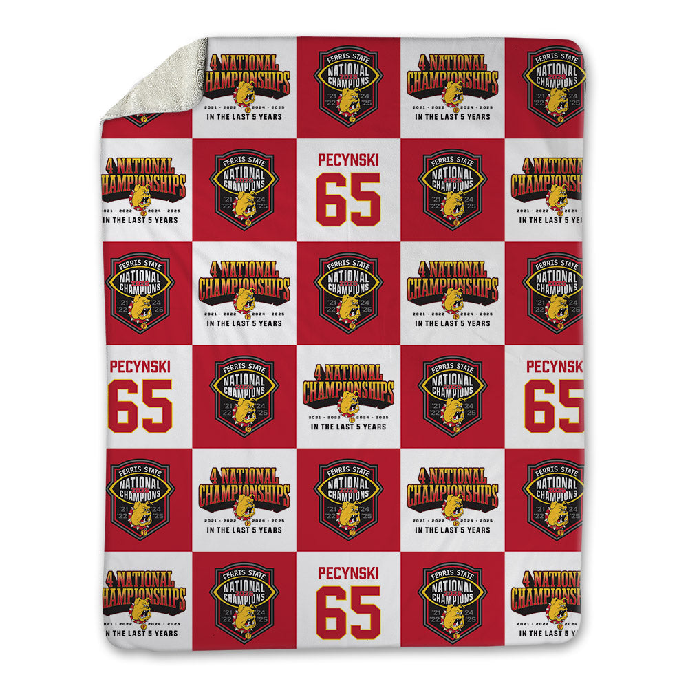 Ferris State - NCAA Football : Cory Pecynski - National Champions Blanket-0