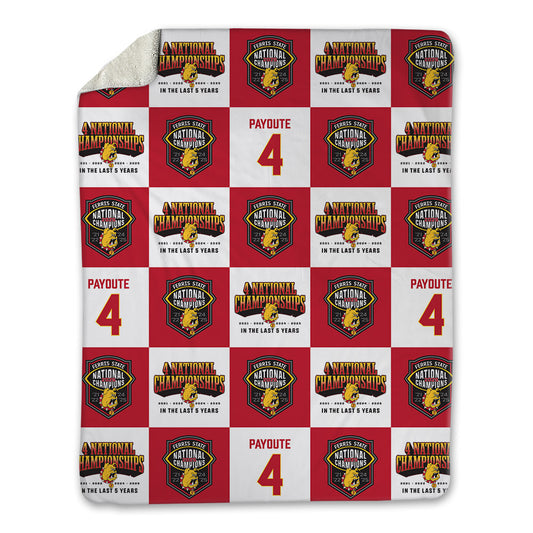 Ferris State - NCAA Football : Justin payoute - National Champions Blanket-0