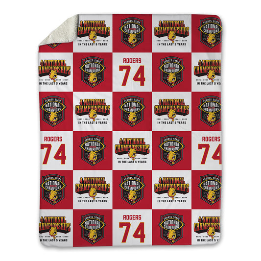 Ferris State - NCAA Football : Rashawn Rogers - National Champions Blanket-0