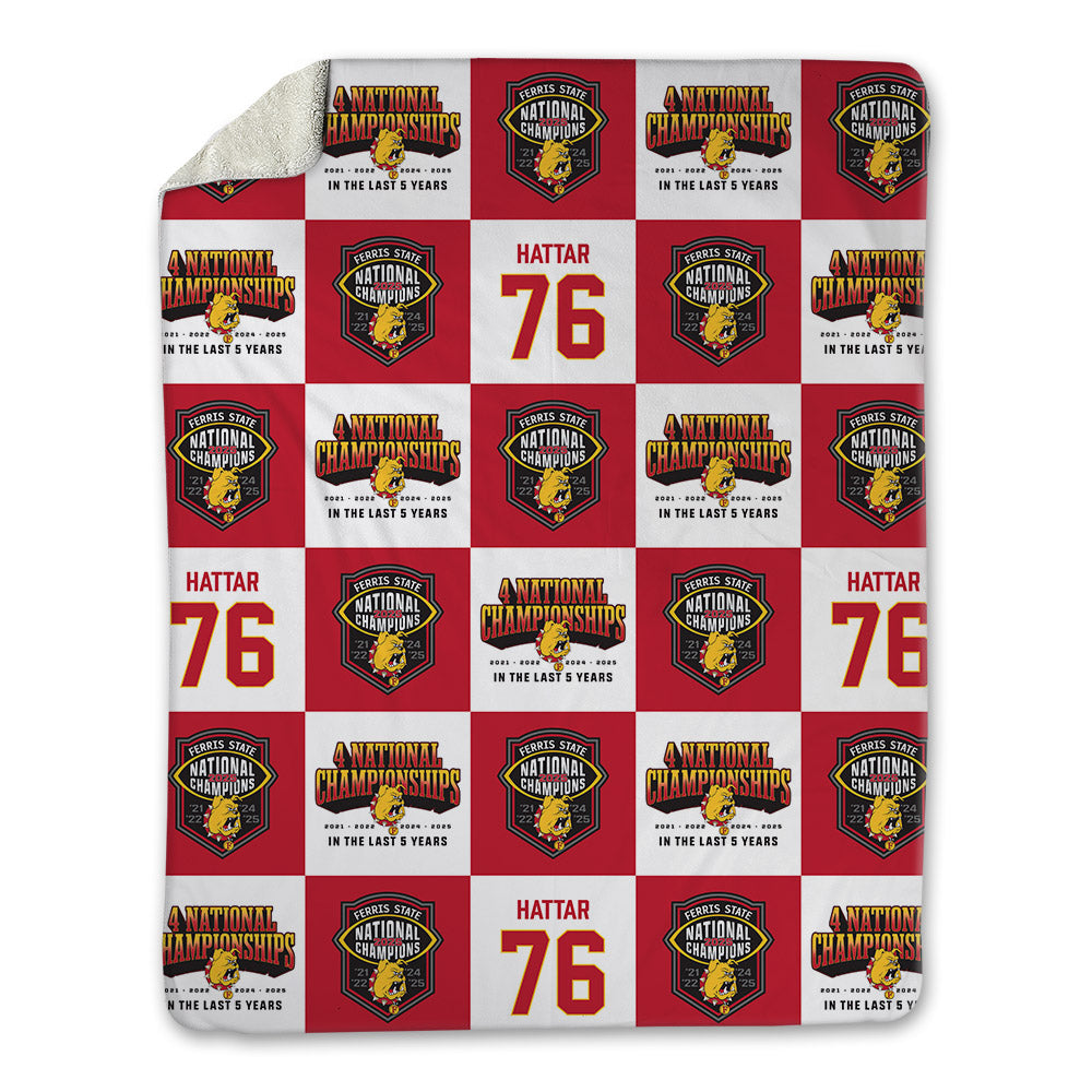 Ferris State - NCAA Football : Lawrence Hattar - National Champions Blanket-0