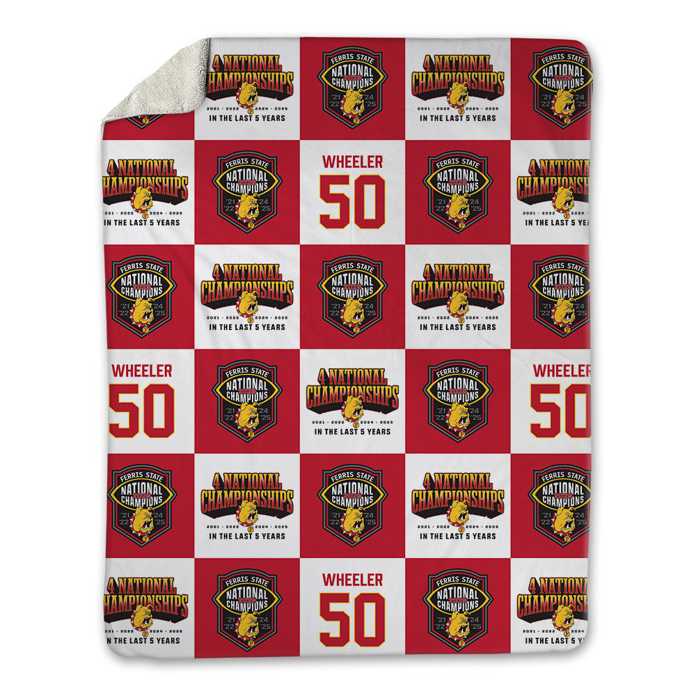 Ferris State - NCAA Football : Deshaun Wheeler - National Champions Blanket-0
