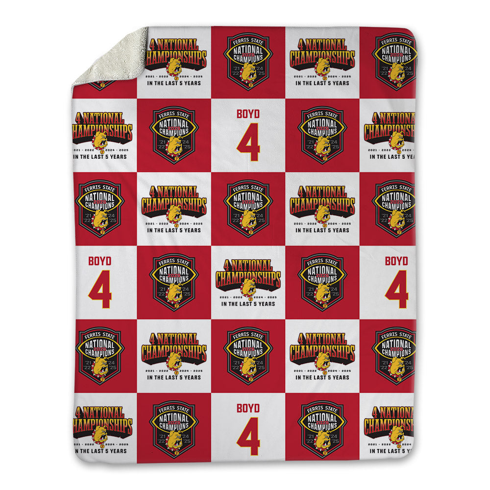 Ferris State - NCAA Football : Tae Boyd - National Champions Blanket-0