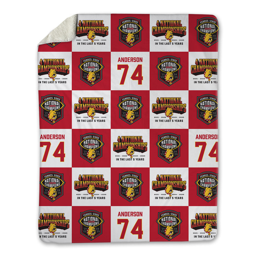 Ferris State - NCAA Football : Bobby Anderson - National Champions Blanket-0
