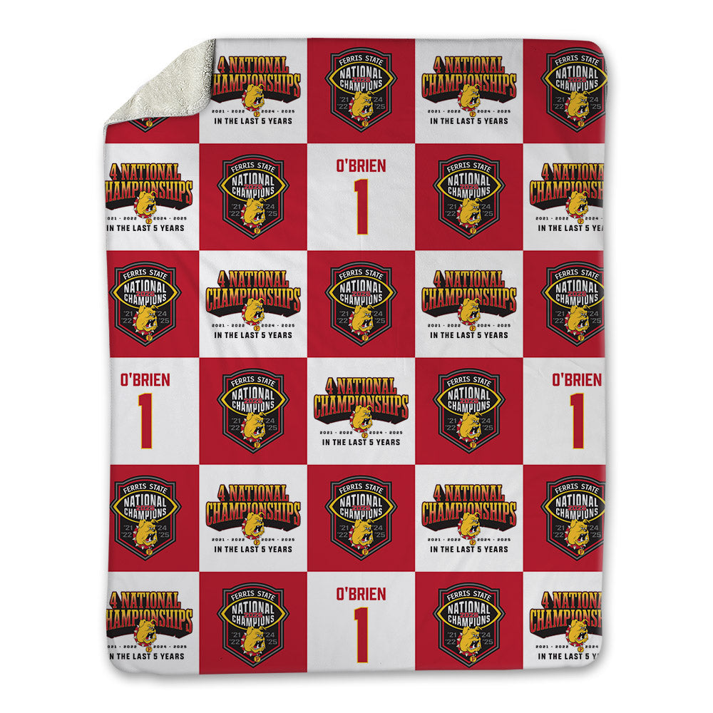 Ferris State - NCAA Football : Emari O'Brien - National Champions Blanket-0