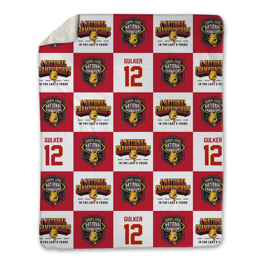Ferris State - NCAA Football : Carson Gulker - National Champions Blanket-0