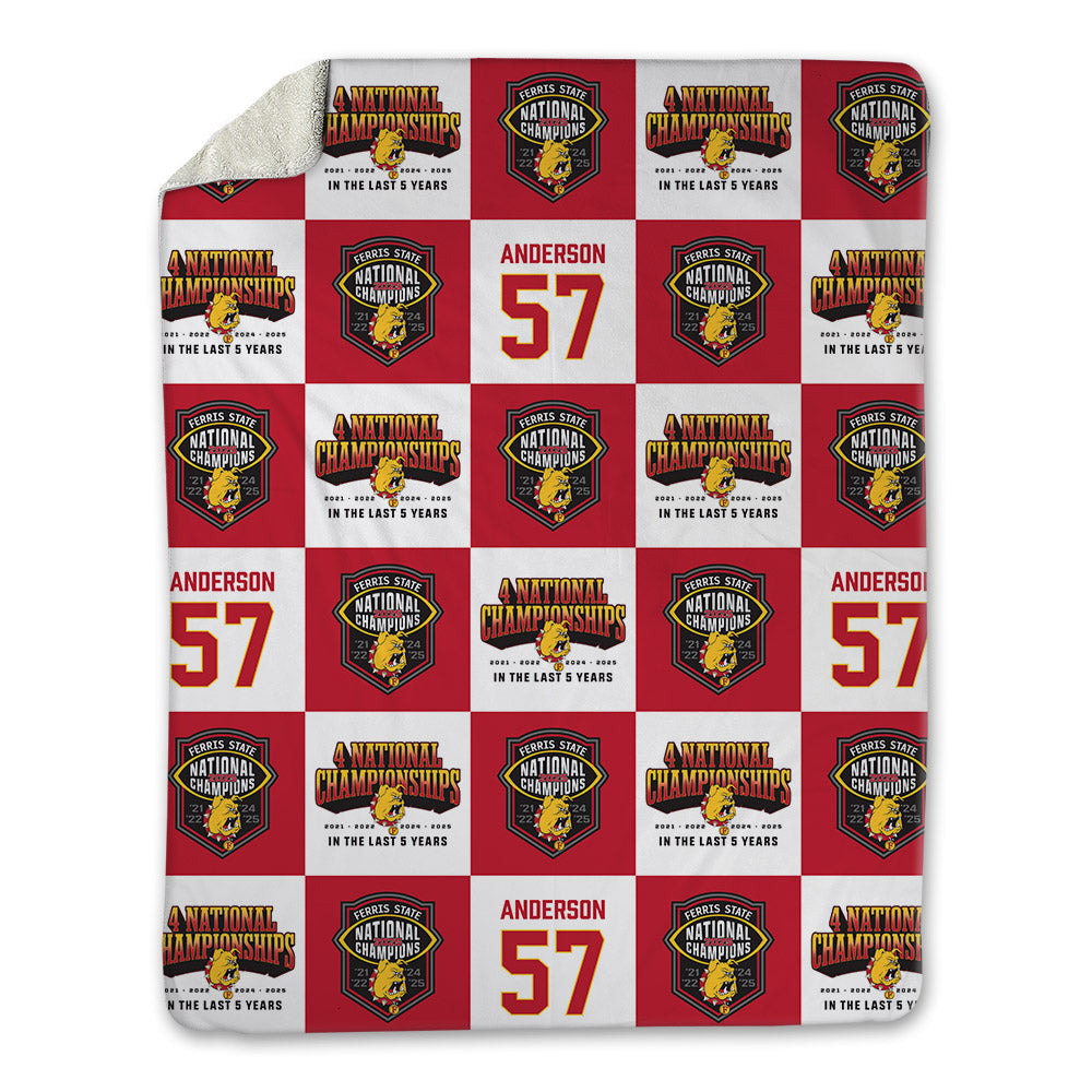 Ferris State - NCAA Football : Derek Anderson - National Champions Blanket-0