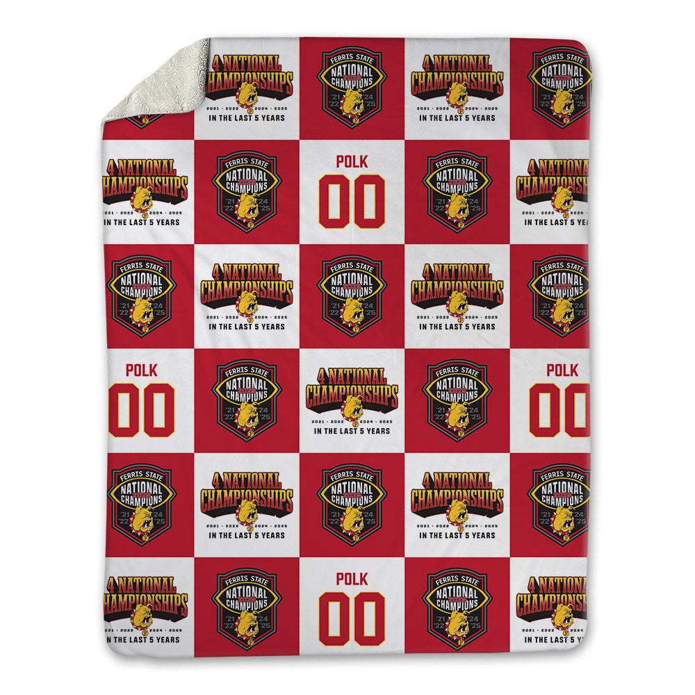 Ferris State - NCAA Football : Victor Polk - National Champions Blanket-0