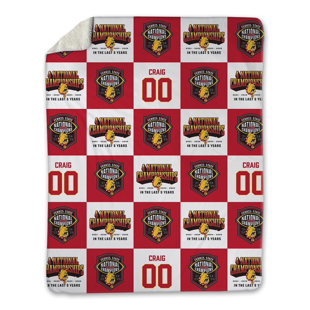 Ferris State - NCAA Football : Theotis Craig - National Champions Blanket-0