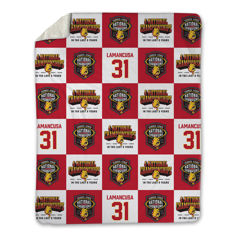 Ferris State - NCAA Football : Jack Lamancusa - National Champions Blanket-0