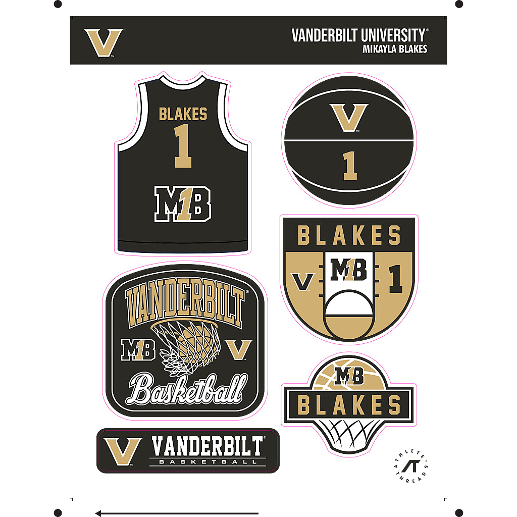 Vanderbilt - NCAA Women's Basketball : Mikayla Blakes - Sticker Sheet-0