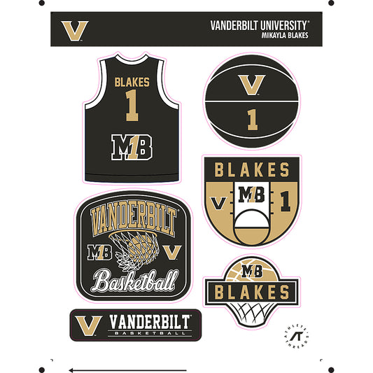 Vanderbilt - NCAA Women's Basketball : Mikayla Blakes - Sticker Sheet-0