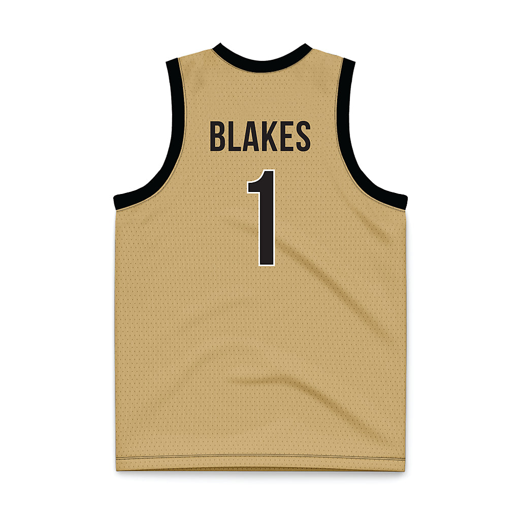 Vanderbilt - NCAA Women's Basketball : Mikayla Blakes - MB1 Gold Basketball Jersey-1