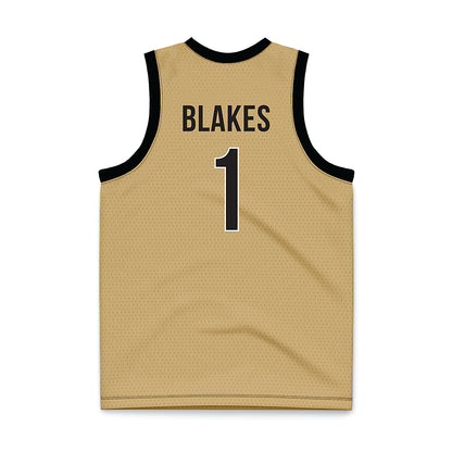 Vanderbilt - NCAA Women's Basketball : Mikayla Blakes - MB1 Gold Basketball Jersey-1