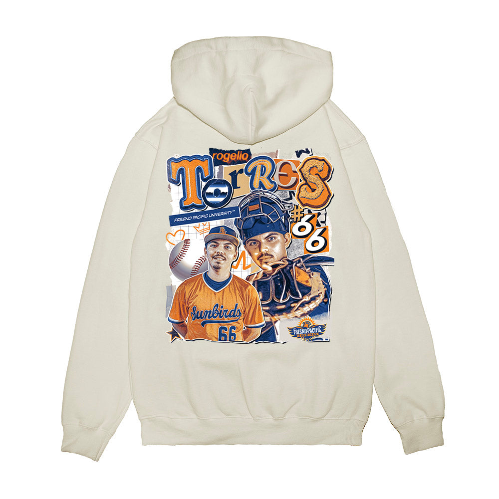FPU - NCAA Baseball : Rogelio Torres - Cutout Collage Premium Hooded Sweatshirt-1