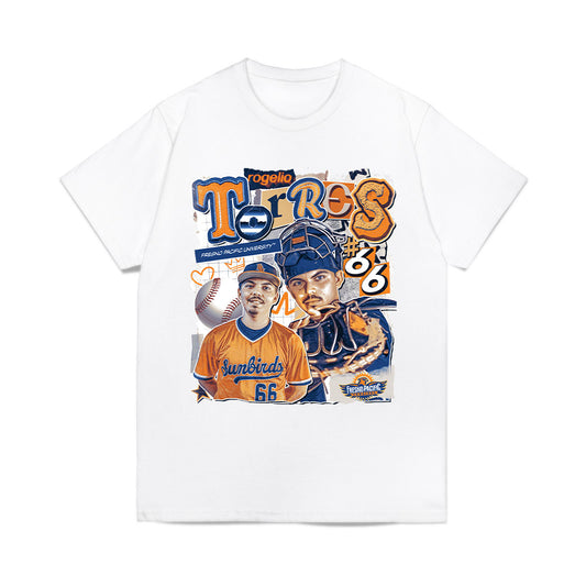 FPU - NCAA Baseball : Rogelio Torres - Cutout Collage Comfort Colors T-Shirt-0