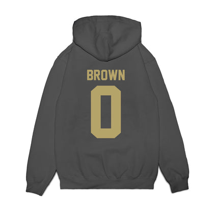 JMU - NCAA Men's Basketball : Christian Brown - Vintage Premium Hooded Sweatshirt-1