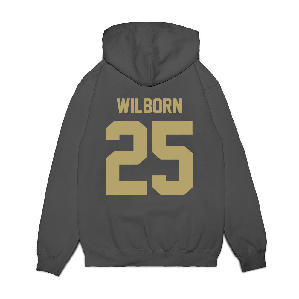 JMU - NCAA Men's Basketball : Eli Wilborn - Vintage Premium Hooded Sweatshirt-1