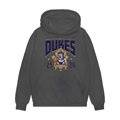 JMU - NCAA Men's Basketball : Preston Fowler - Vintage Premium Hooded Sweatshirt-0