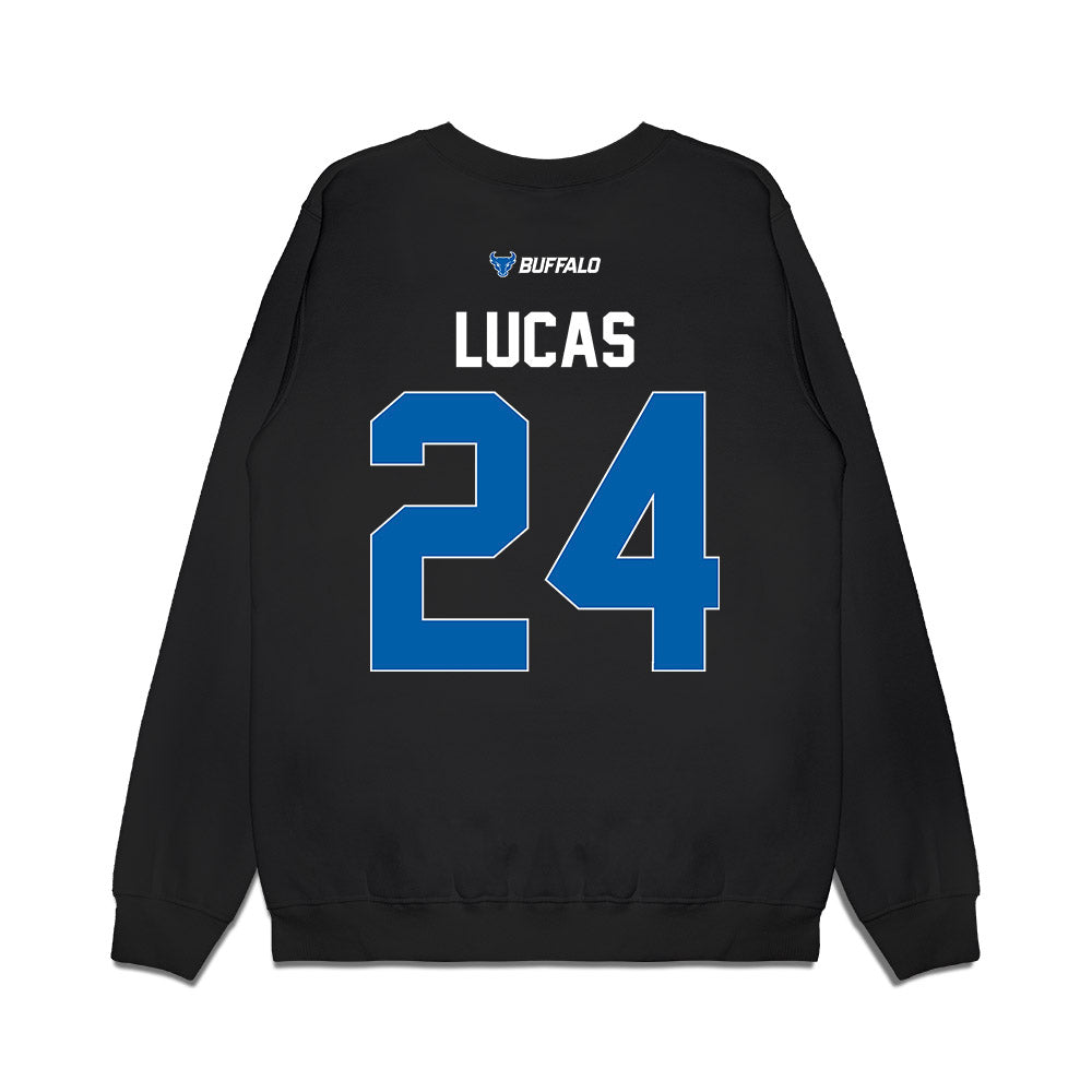 Buffalo - NCAA Women's Basketball : Meg Lucas - Vintage Basketball Premium Crewneck Sweatshirt-1