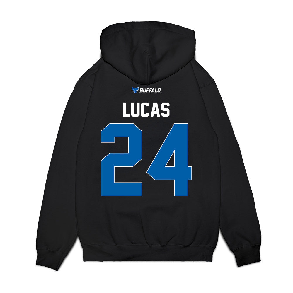 Buffalo - NCAA Women's Basketball : Meg Lucas - Vintage Basketball Premium Hooded Sweatshirt-1