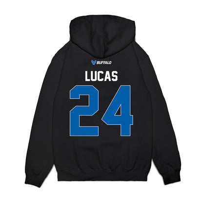 Buffalo - NCAA Women's Basketball : Meg Lucas - Vintage Basketball Premium Hooded Sweatshirt-1
