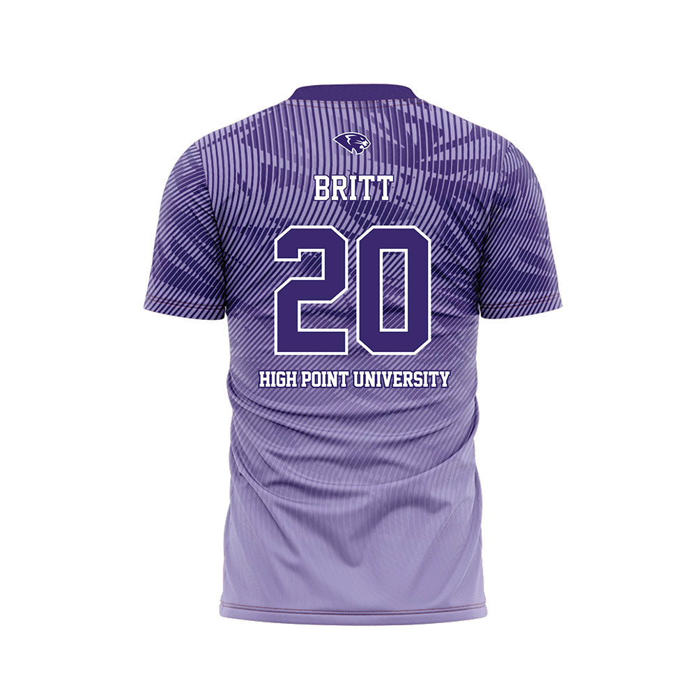 High Point - NCAA Men's Soccer : Caleb Britt - Purple Soccer Jersey-1