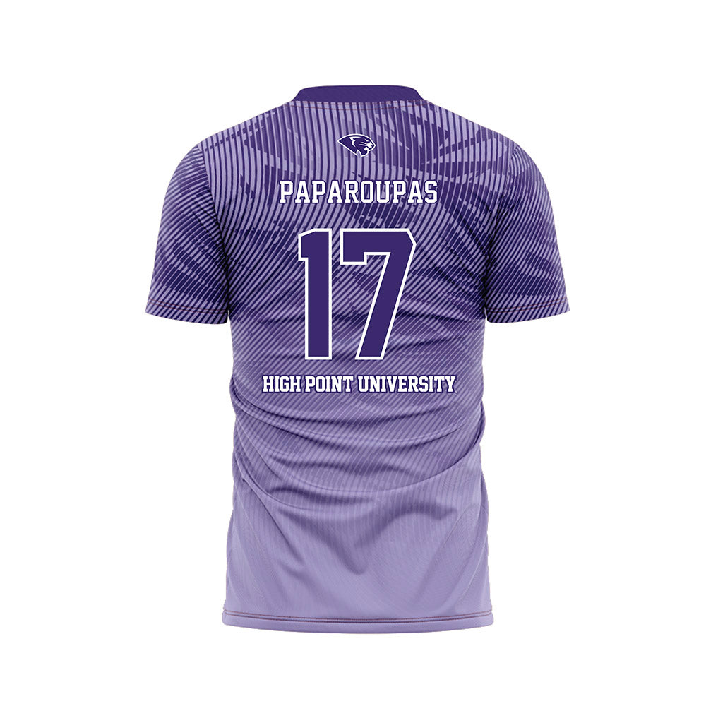 High Point - NCAA Men's Soccer : Angelo Paparoupas - Purple Soccer Jersey-1