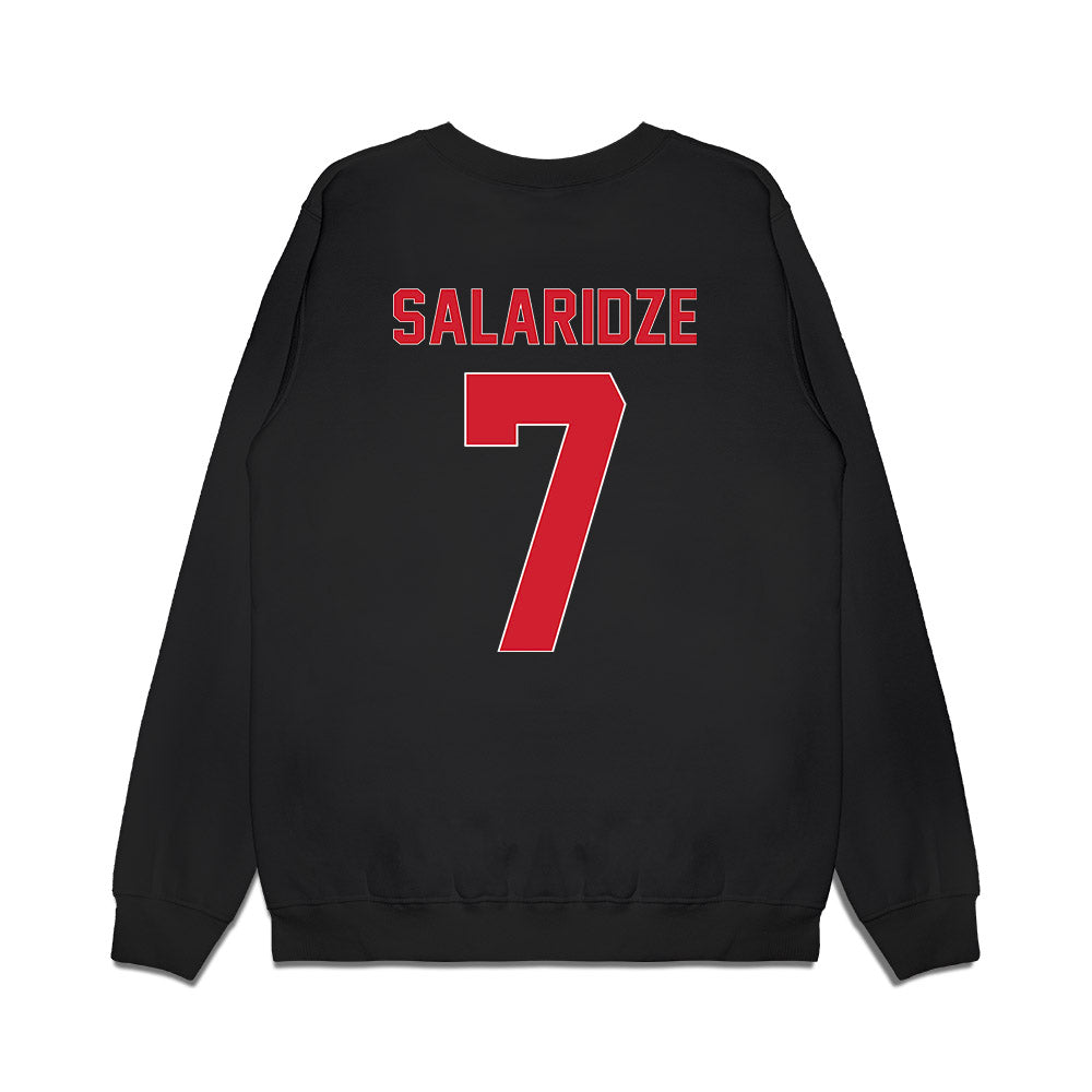 Youngstown State - NCAA Men's Basketball : Vladimer Salaridze - Vintage Basketball Shersey Premium Crewneck Sweatshirt-1
